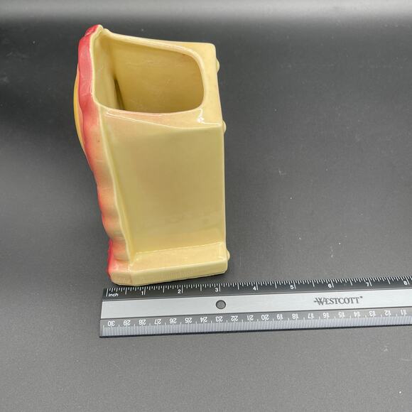 Vintage Shawnee Pottery Mantle Clock USA 530 Set of Two Hanging Wall Planters - Picture 11 of 14